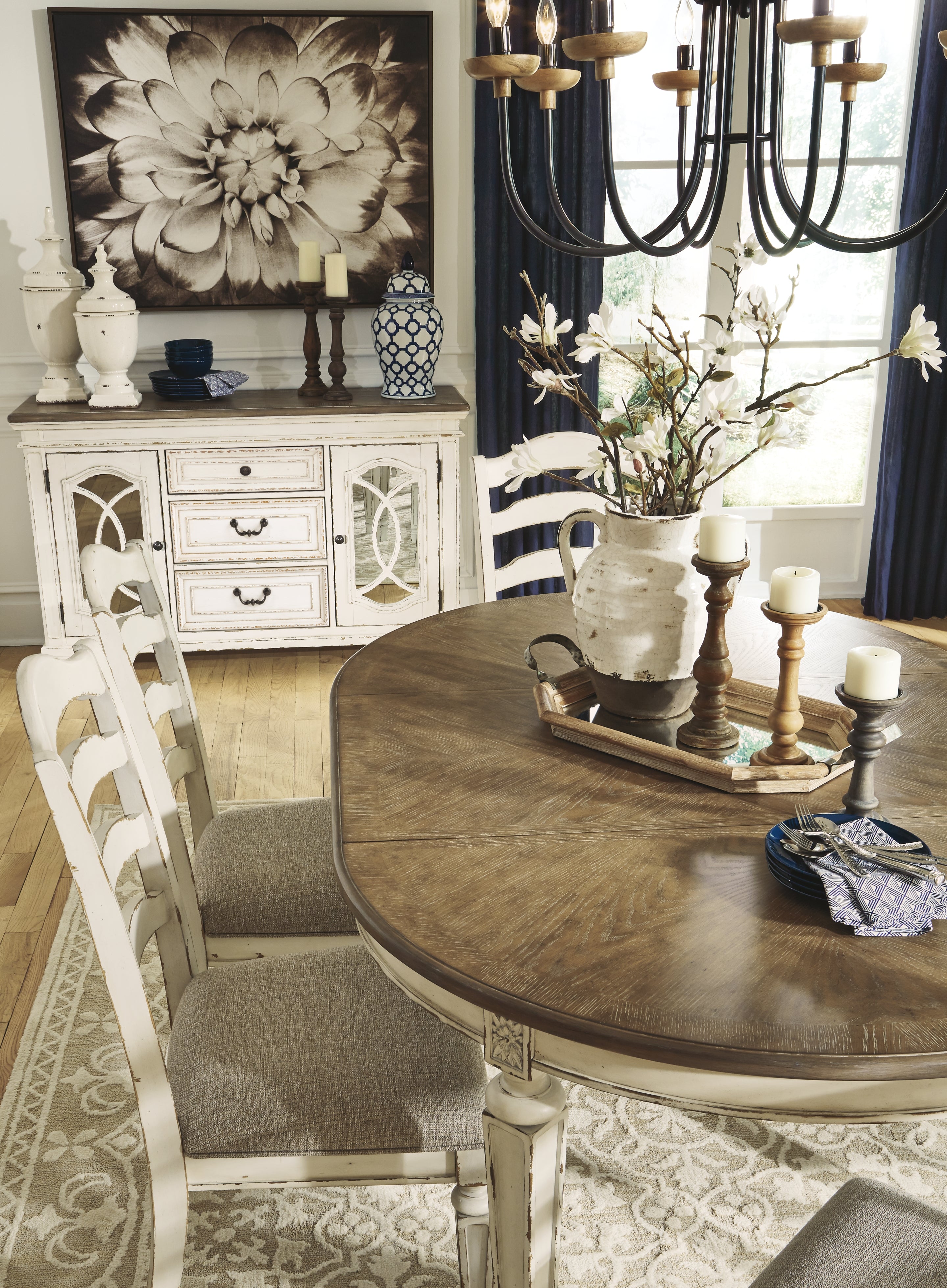 Ashley Furniture - REALYN OVAL DINING ROOM TABLE - White Wood - Tables - Additional View 4