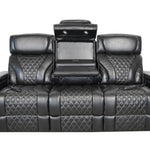 VAMOND BLACK LEATHER POWER SOFA WITH AIR MASSAGE AND IMMERSIVE AUDIO - Additional View 1