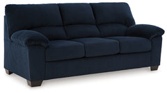 Ashley Furniture - Simplejoy Sofa - Navy - Blue Fabric - Sofas