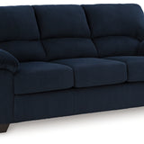Ashley Furniture - Simplejoy Sofa - Navy - Blue Fabric - Sofas
