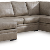 Ashley Furniture - AMULETO DESERT LEATHER 2 PIECE SECTIONAL - Beige Leather Match - Sectionals