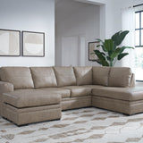 Ashley Furniture - AMULETO DESERT LEATHER 2 PIECE SECTIONAL - Beige Leather Match - Sectionals - Additional View 3
