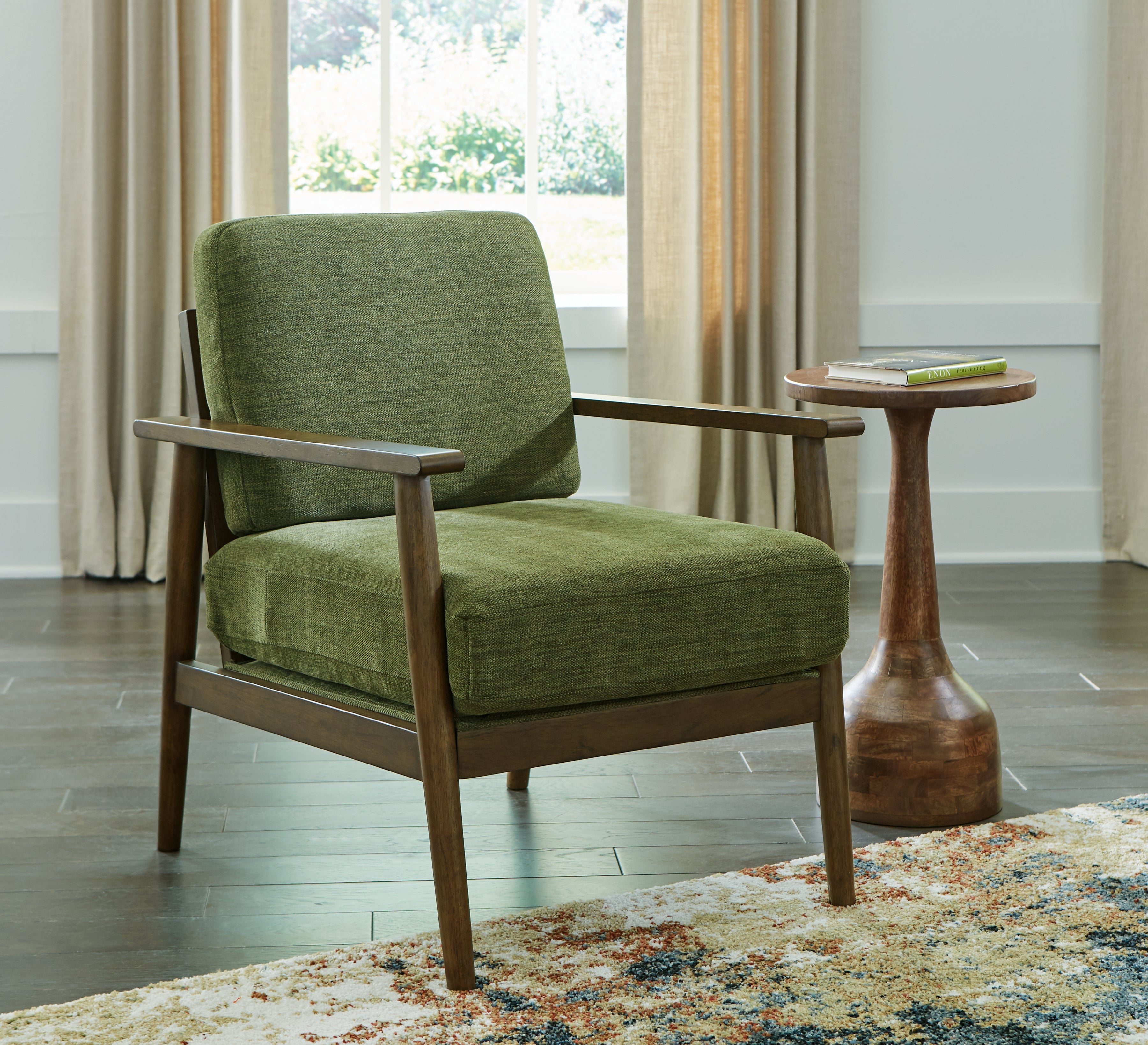 Ashley Furniture - Bixler Accent Chair - Olive - Green Fabric - Chairs - Additional View 1
