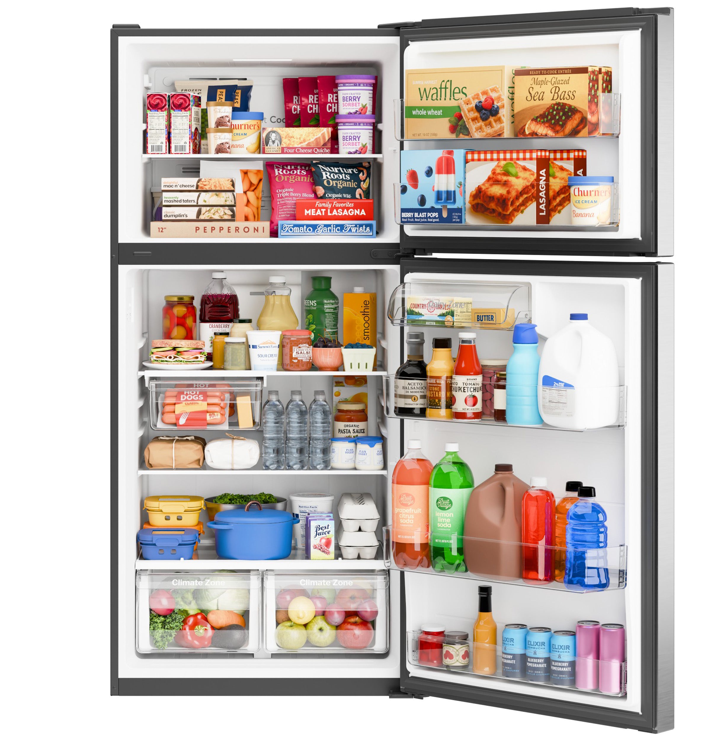 Ge Stainless 21Cu Top Mount Refrigerator - Pearl Silver - Refrigerators - Additional View 3