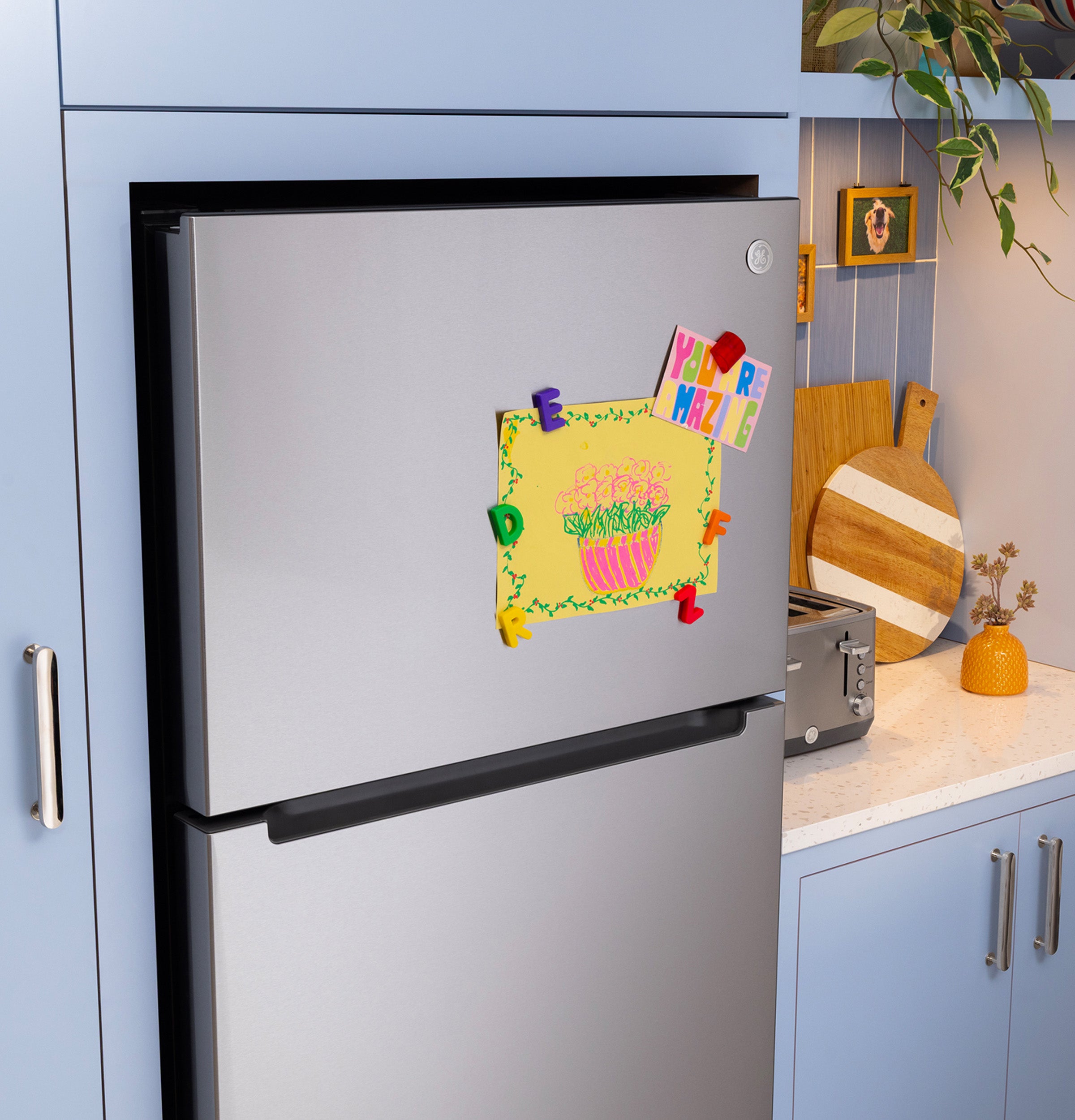 Ge Stainless 21Cu Top Mount Refrigerator - Pearl Silver - Refrigerators - Additional View 19