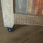 International Furniture Direct - ANTIQUE KITCHEN ISLAND - Blue|Light Brown Wood - Islands & Carts - Additional View 3