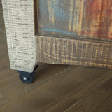 International Furniture Direct - ANTIQUE KITCHEN ISLAND - Blue|Light Brown Wood - Islands & Carts - Additional View 3