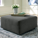 Ashley Furniture - Edenfield Oversized Ottoman - Charcoal - Dark Gray Fabric - Ottomans - Additional View 1