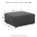 Ashley Furniture - Edenfield Oversized Ottoman - Charcoal - Dark Gray Fabric - Ottomans - Additional View 4