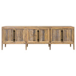 Wooden sideboard with four doors on a white background