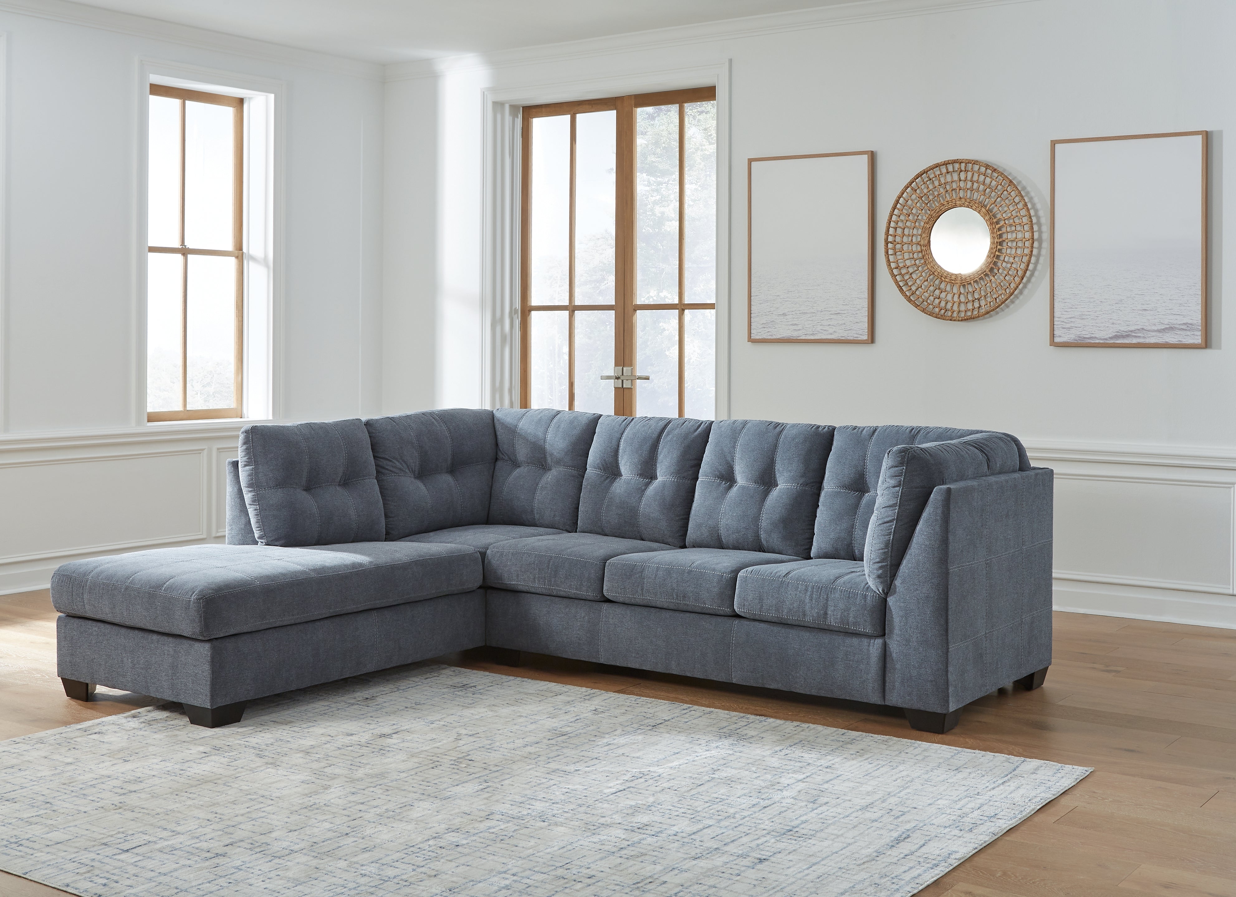 Ashley Furniture - Marrelton 2 Piece Sectional - Denim - Blue Fabric - Sectionals - Additional View 1