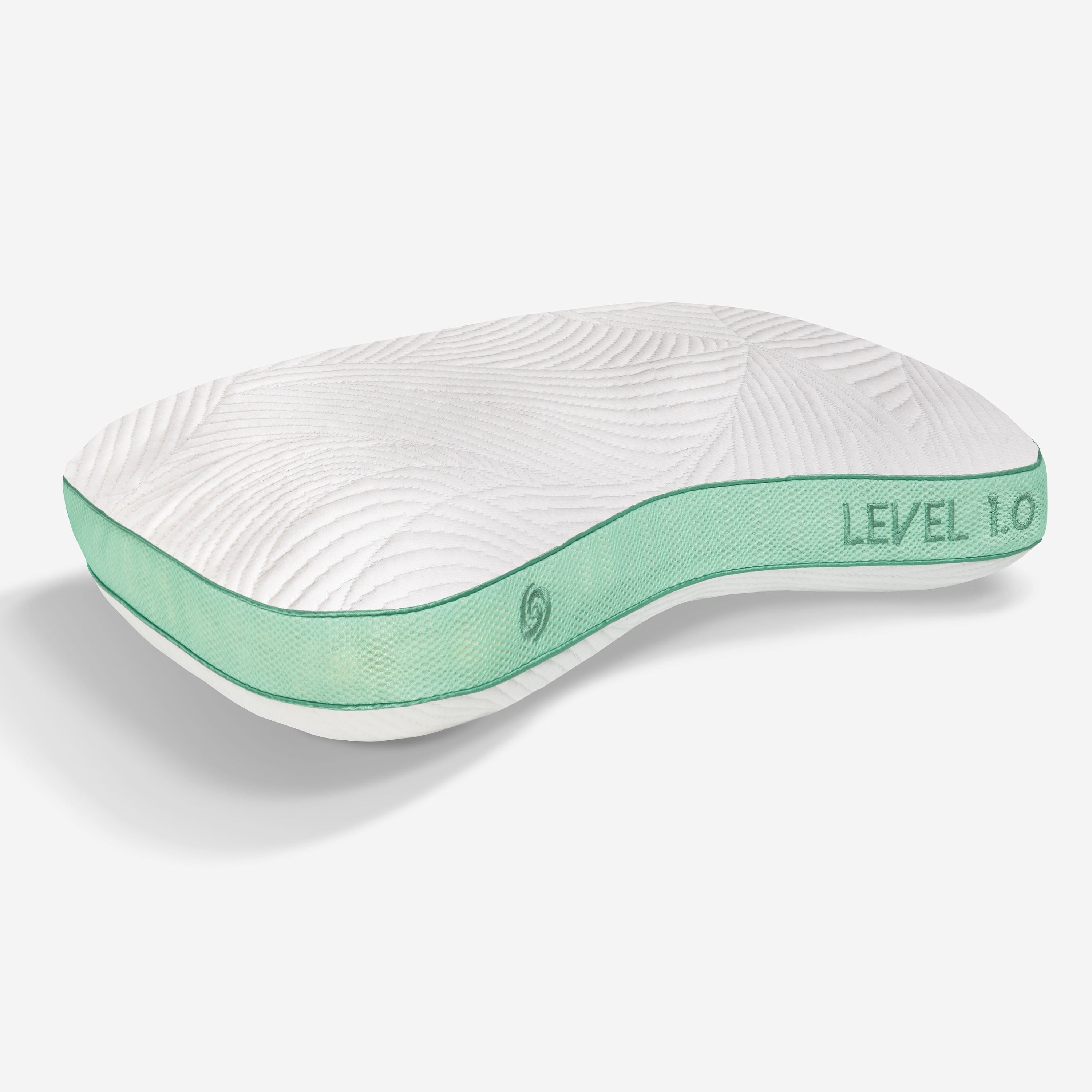 Bedgear - Level Transition 1.0 Stomach Sleeper Pillow - White|Green Fabric - Pillows