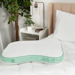 Bedgear - Level Transition 1.0 Stomach Sleeper Pillow - White|Green Fabric - Pillows - Additional View 3
