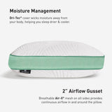 Bedgear - Level Transition 1.0 Stomach Sleeper Pillow - White|Green Fabric - Pillows - Additional View 5