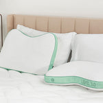 Bedgear - Level Transition 1.0 Stomach Sleeper Pillow - White|Green Fabric - Pillows - Additional View 9