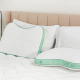 Bedgear - Level Transition 1.0 Stomach Sleeper Pillow - White|Green Fabric - Pillows - Additional View 9