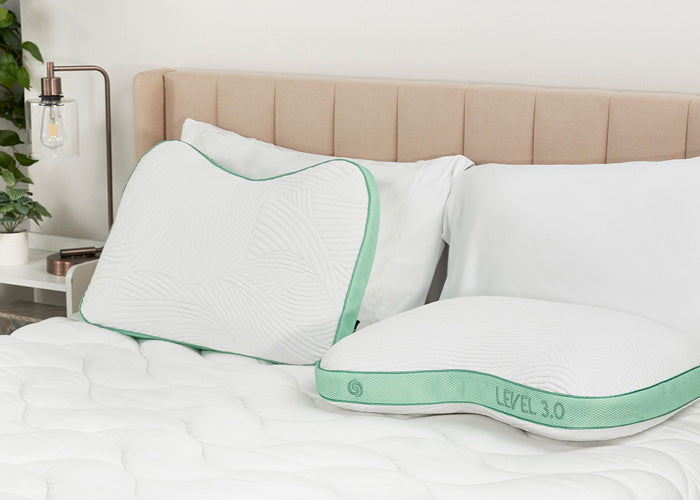 Bedgear - Level Transition 1.0 Stomach Sleeper Pillow - White|Green Fabric - Pillows - Additional View 9
