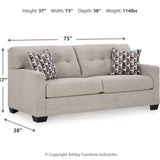 Ashley Furniture - Mahoney Sofa - Pebble - Pearl Silver Fabric - Sofas - Additional View 3