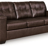 Ashley Furniture - Santorine Queen Sofa Sleeper - Dark Brown - Leather Match - Sofas