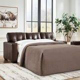 Ashley Furniture - Santorine Queen Sofa Sleeper - Dark Brown - Leather Match - Sofas - Additional View 1