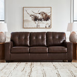 Ashley Furniture - Santorine Queen Sofa Sleeper - Dark Brown - Leather Match - Sofas - Additional View 5