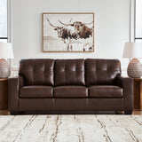 Ashley Furniture - Santorine Queen Sofa Sleeper - Dark Brown - Leather Match - Sofas - Additional View 5