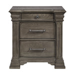 Elements International - KINGS COURT GREY NIGHTSTAND - Dark Gray Wood - Nightstands - Additional View 1