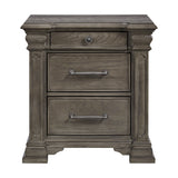 Elements International - KINGS COURT GREY NIGHTSTAND - Dark Gray Wood - Nightstands - Additional View 1