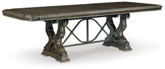 Ashley Furniture - MAYLEE TABLE TOP AND BASE - Dark Brown Wood - Tables
