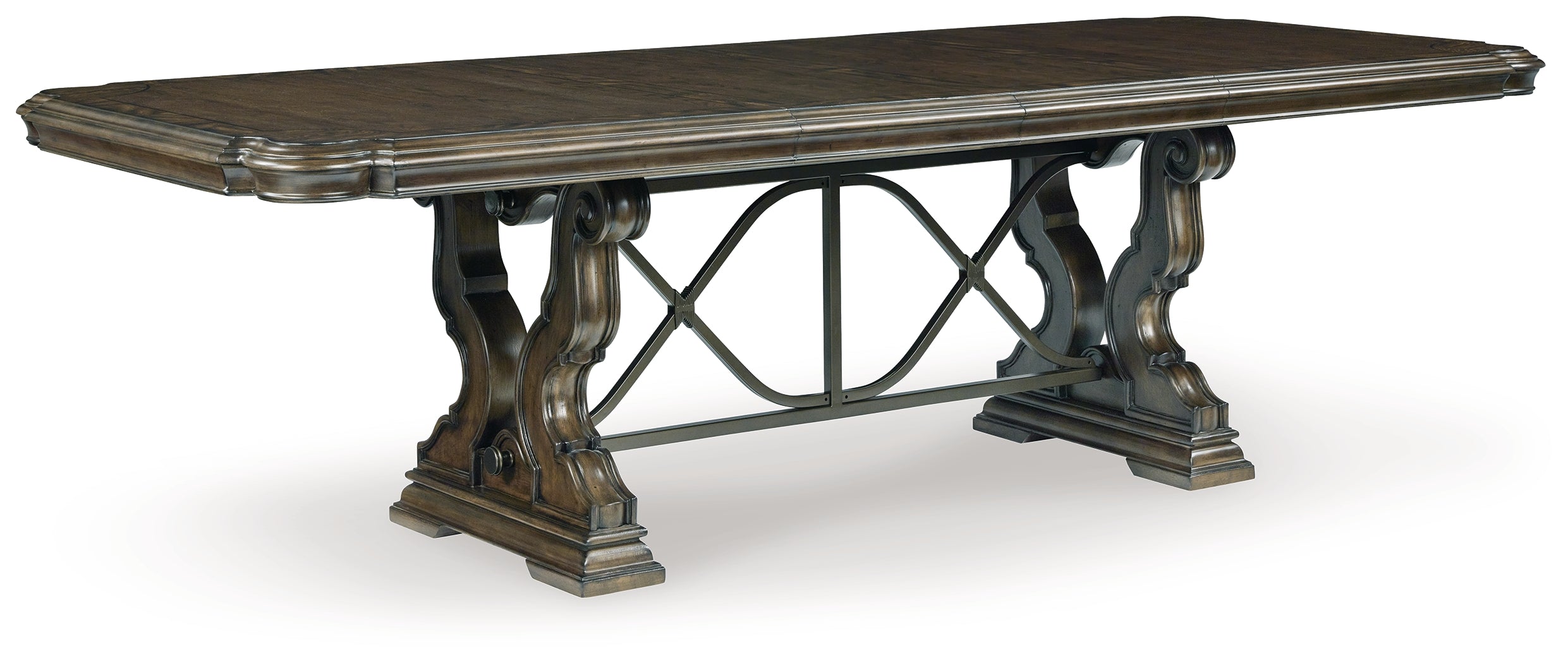 Ashley Furniture - MAYLEE TABLE TOP AND BASE - Dark Brown Wood - Tables