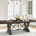 Ashley Furniture - MAYLEE TABLE TOP AND BASE - Dark Brown Wood - Tables - Additional View 1