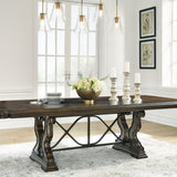 Ashley Furniture - MAYLEE TABLE TOP AND BASE - Dark Brown Wood - Tables - Additional View 1