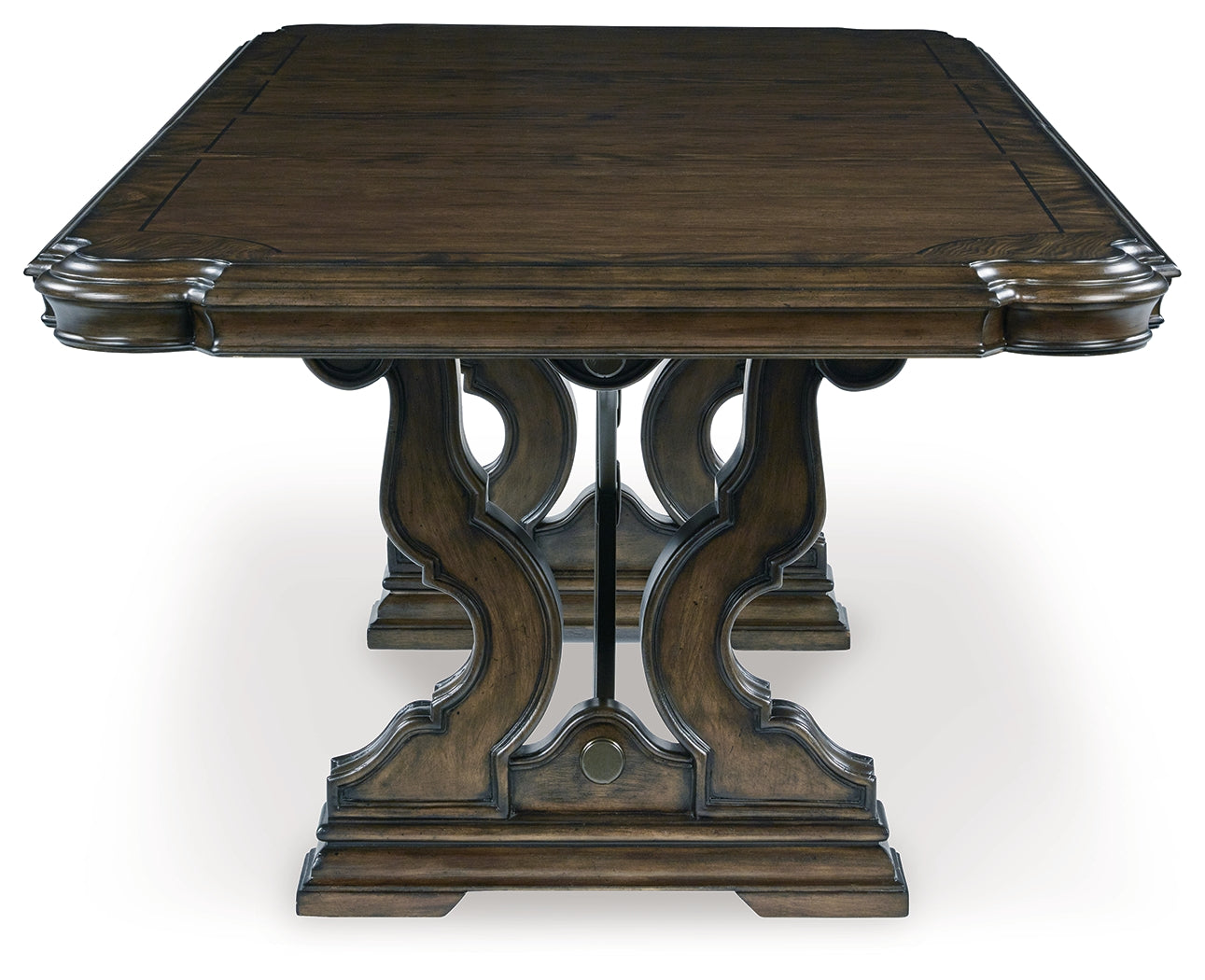Ashley Furniture - MAYLEE TABLE TOP AND BASE - Dark Brown Wood - Tables - Additional View 3