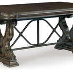 Ashley Furniture - MAYLEE TABLE TOP AND BASE - Dark Brown Wood - Tables - Additional View 4