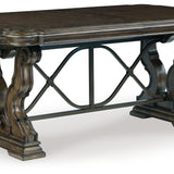 Ashley Furniture - MAYLEE TABLE TOP AND BASE - Dark Brown Wood - Tables - Additional View 4