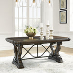 Ashley Furniture - MAYLEE TABLE TOP AND BASE - Dark Brown Wood - Tables - Additional View 6