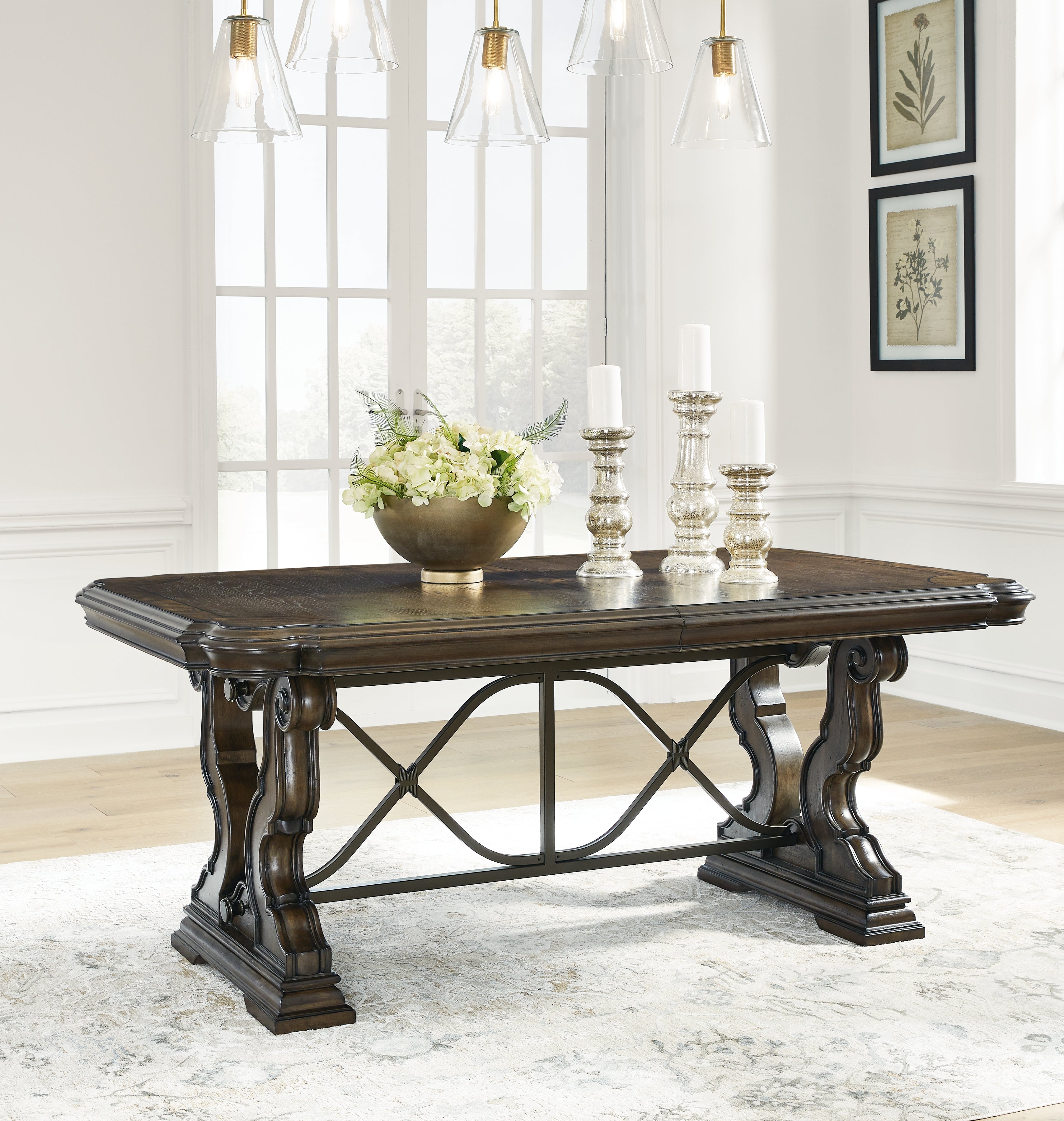 Ashley Furniture - MAYLEE TABLE TOP AND BASE - Dark Brown Wood - Tables - Additional View 6