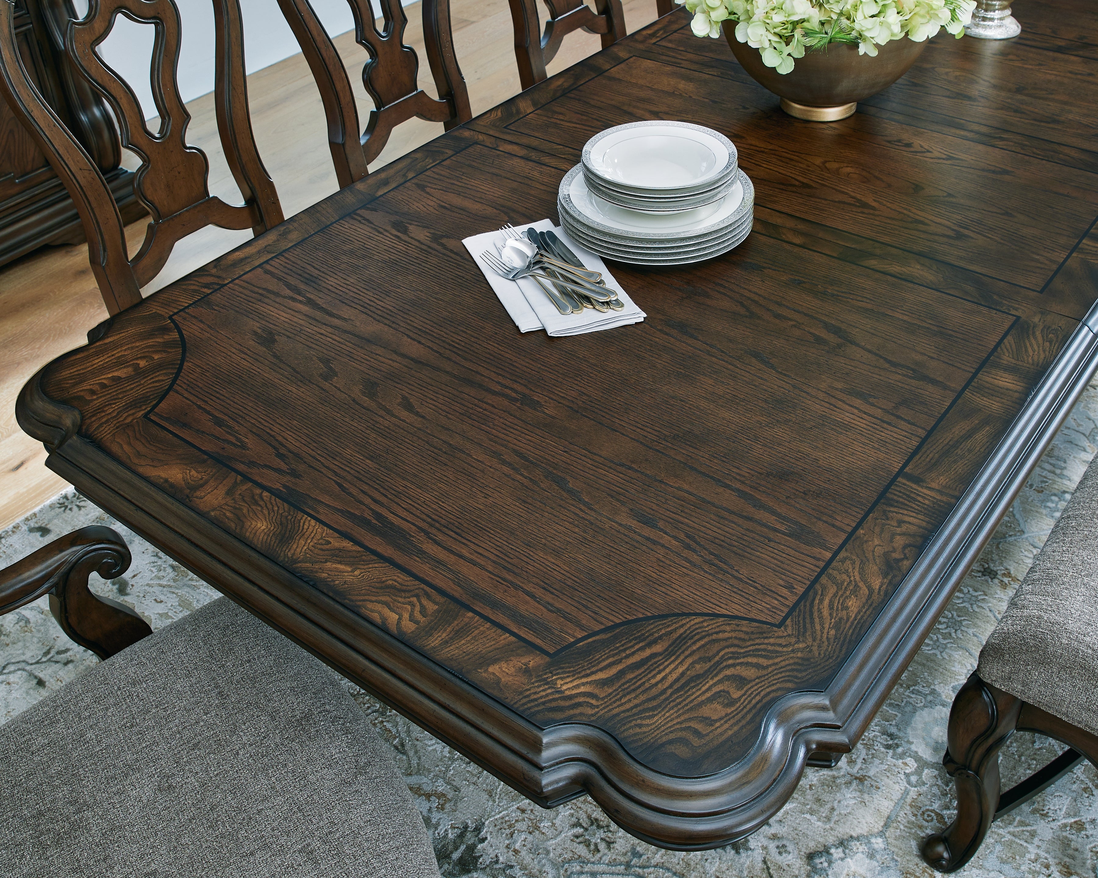 Ashley Furniture - MAYLEE TABLE TOP AND BASE - Dark Brown Wood - Tables - Additional View 7