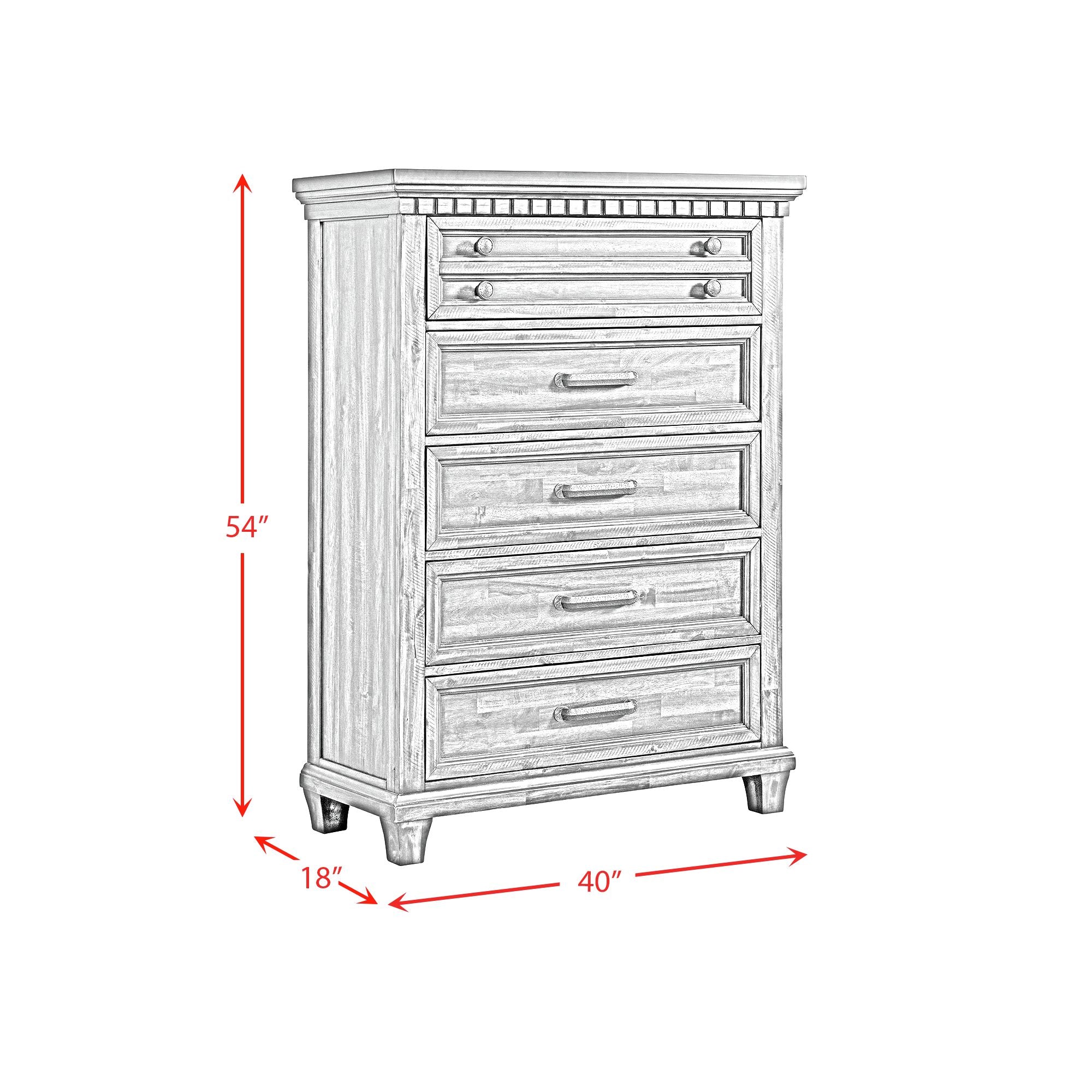 Elements International - MCCOY ANTIQUE WHITE CHEST - Wood - Chests - Additional View 1