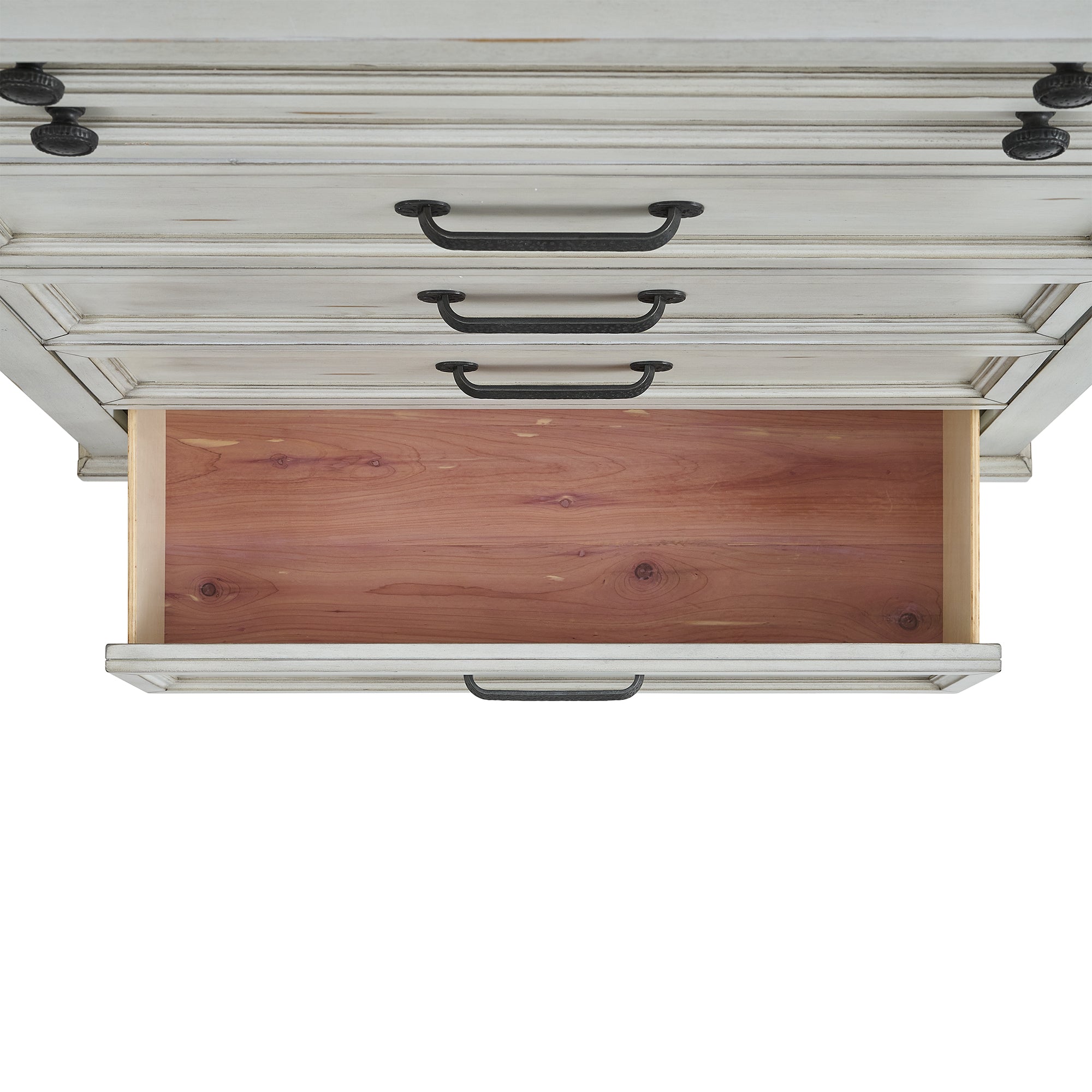 Elements International - MCCOY ANTIQUE WHITE CHEST - Wood - Chests - Additional View 7