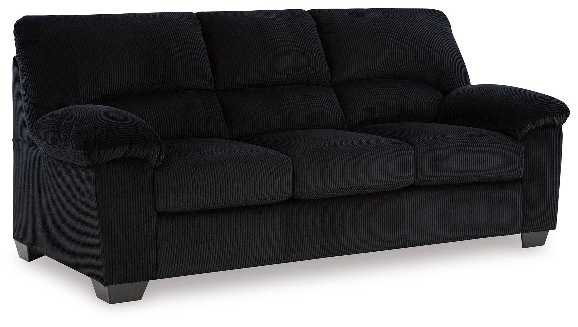 Ashley Furniture - Simplejoy Sofa - Onyx - Black Fabric - Sofas
