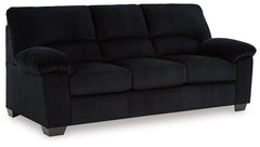 Ashley Furniture - Simplejoy Sofa - Onyx - Black Fabric - Sofas