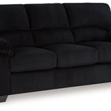 Ashley Furniture - Simplejoy Sofa - Onyx - Black Fabric - Sofas