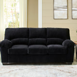 Ashley Furniture - Simplejoy Sofa - Onyx - Black Fabric - Sofas - Additional View 1