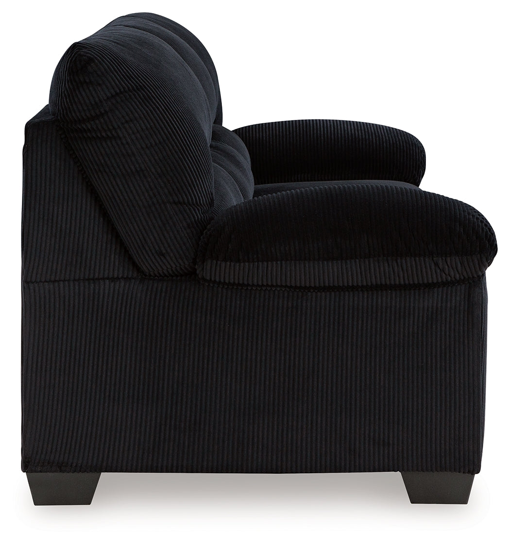 Ashley Furniture - Simplejoy Sofa - Onyx - Black Fabric - Sofas - Additional View 3