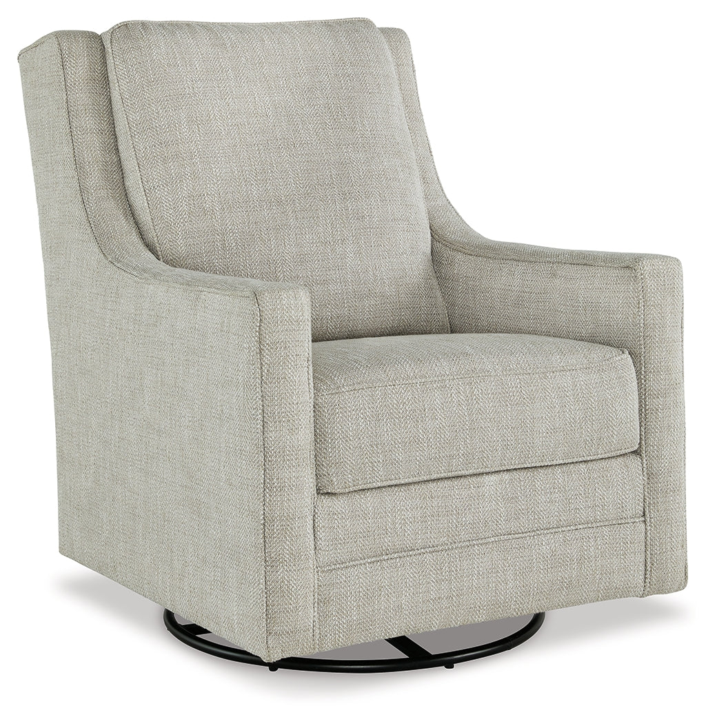 Ashley Furniture - KAMBRIA FOG SWIVEL GLIDER CHAIR - Pearl Silver Fabric - Chairs