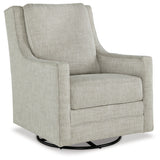 Ashley Furniture - KAMBRIA FOG SWIVEL GLIDER CHAIR - Pearl Silver Fabric - Chairs