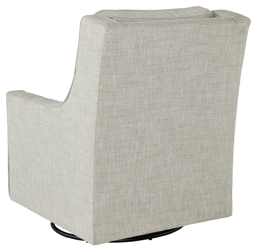 Ashley Furniture - KAMBRIA FOG SWIVEL GLIDER CHAIR - Pearl Silver Fabric - Chairs - Additional View 4