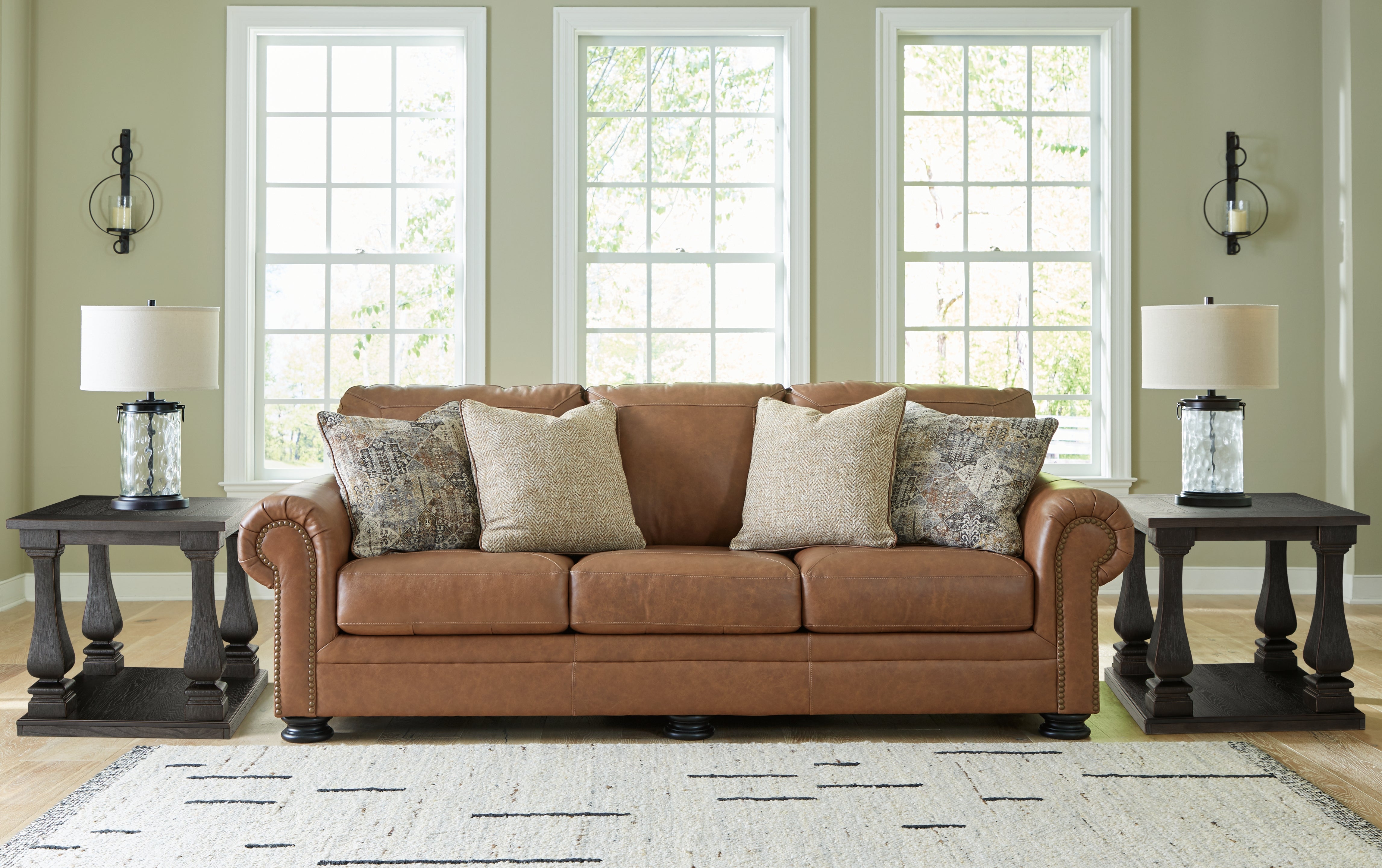 Ashley Furniture - Carianna Caramel Leather Sofa - Light Brown Leather Match - Sofas - Additional View 1