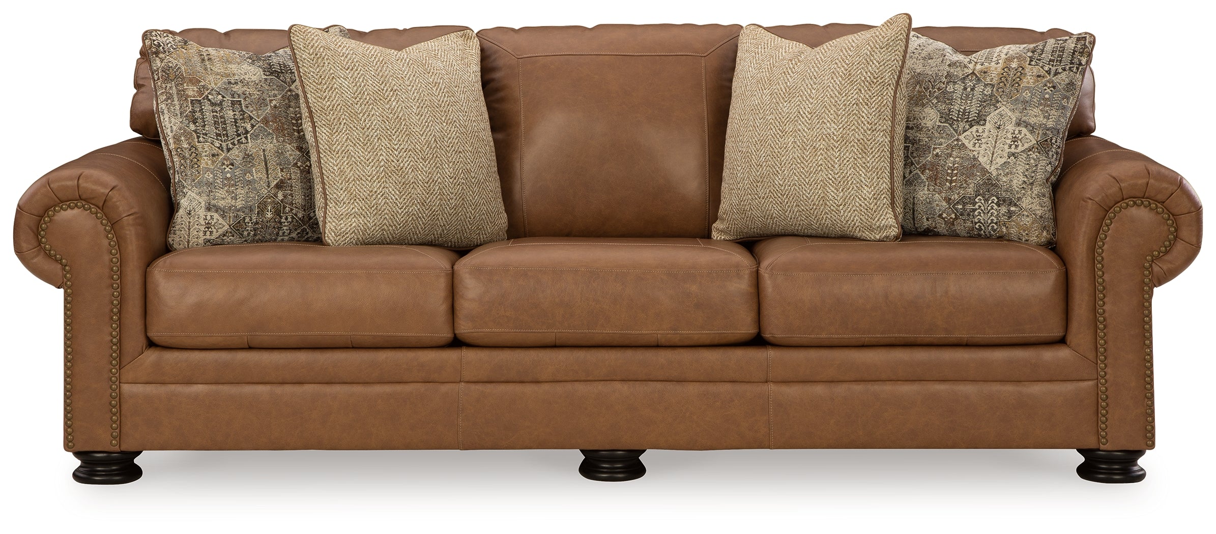 Ashley Furniture - Carianna Caramel Leather Sofa - Light Brown Leather Match - Sofas - Additional View 2